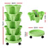 Garden Bed 5 Tier Vertical Garden Grey Strawberry Stackable Planters Herbs Light Green