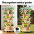 Garden Bed 5 Tier Vertical Garden Grey Strawberry Stackable Planters Herbs Beige