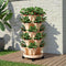 Garden Bed 5 Tier Vertical Garden Grey Strawberry Stackable Planters Herbs Beige