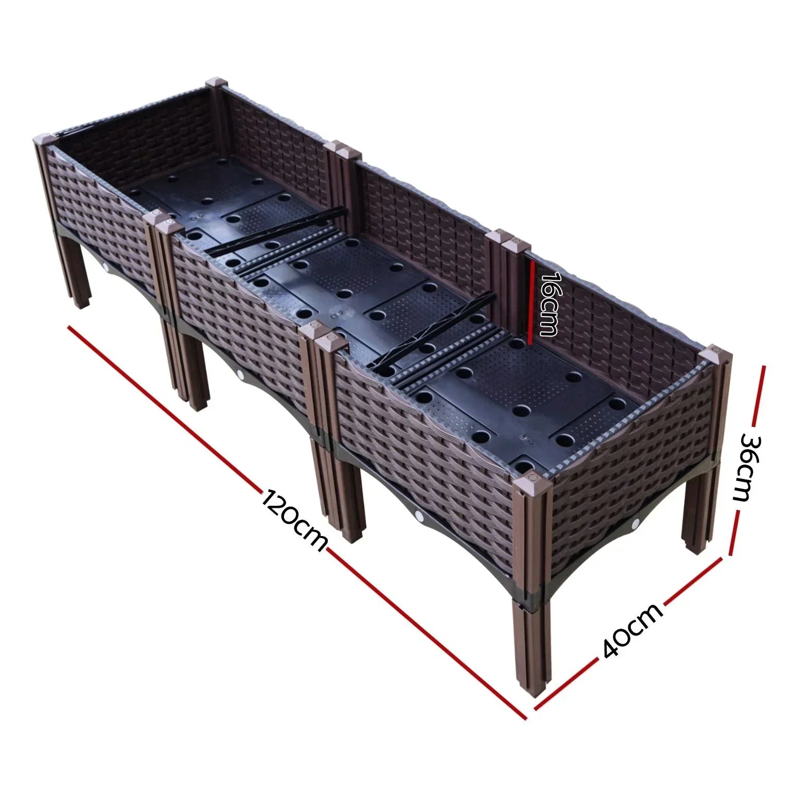 Garden Bed 120x40x36cm PP Planter Box Raised Container Growing Herb