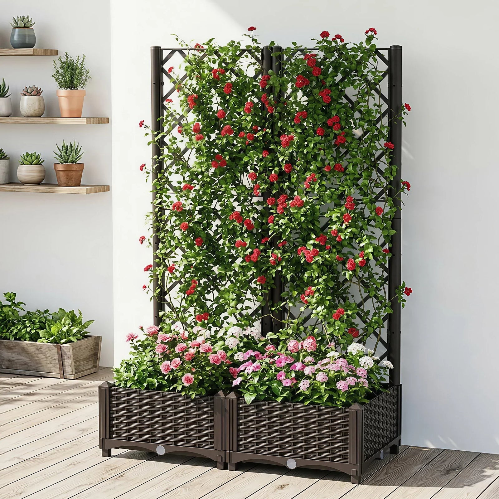Raised Garden Bed Vertical Planter Self Watering Large Elevated Veggie Box 80x40x122cm