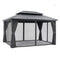 3x4.25m Gazebo Hardtop Steel Roof Outdoor Pavilion Grey Aluminium Frame