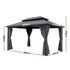 3x4.25m Gazebo Hardtop Steel Roof Outdoor Pavilion Grey Aluminium Frame