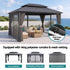 3x4.25m Gazebo Hardtop Steel Roof Outdoor Pavilion Grey Aluminium Frame