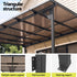 Gazebo Lean-To Pergola Garden Patio Polycarbonate 356cm X 275cm Brown