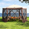 Gazebo Pop Up Tent 3.6x3.6m Outdoor Marquee Camping Screen w/Curtain Net