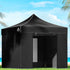 Instahut Gazebo Pop Up Marquee 3x3m Folding Tent Wedding Gazebos 500D Black