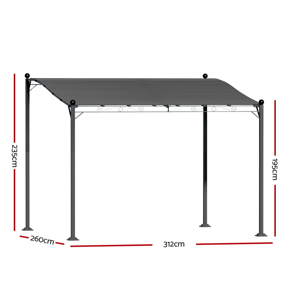 Gazebo Marquee 3m Outdoor Event Wedding Tent Iron Art Canopy Grey Shade