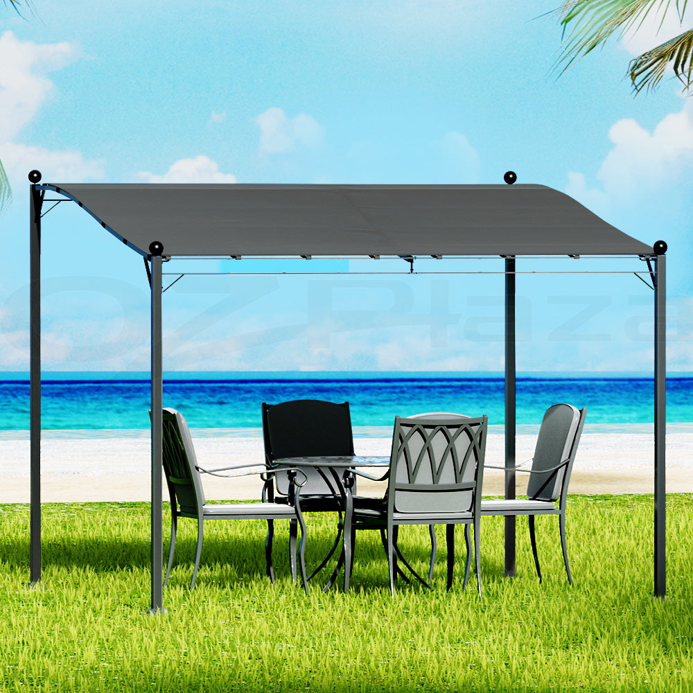Gazebo Marquee 3m Outdoor Event Wedding Tent Iron Art Canopy Grey Shade