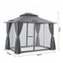 Gazebo 3×3m Outdoor – Steel Frame Canopy with Curtains & Mesh (Grey)