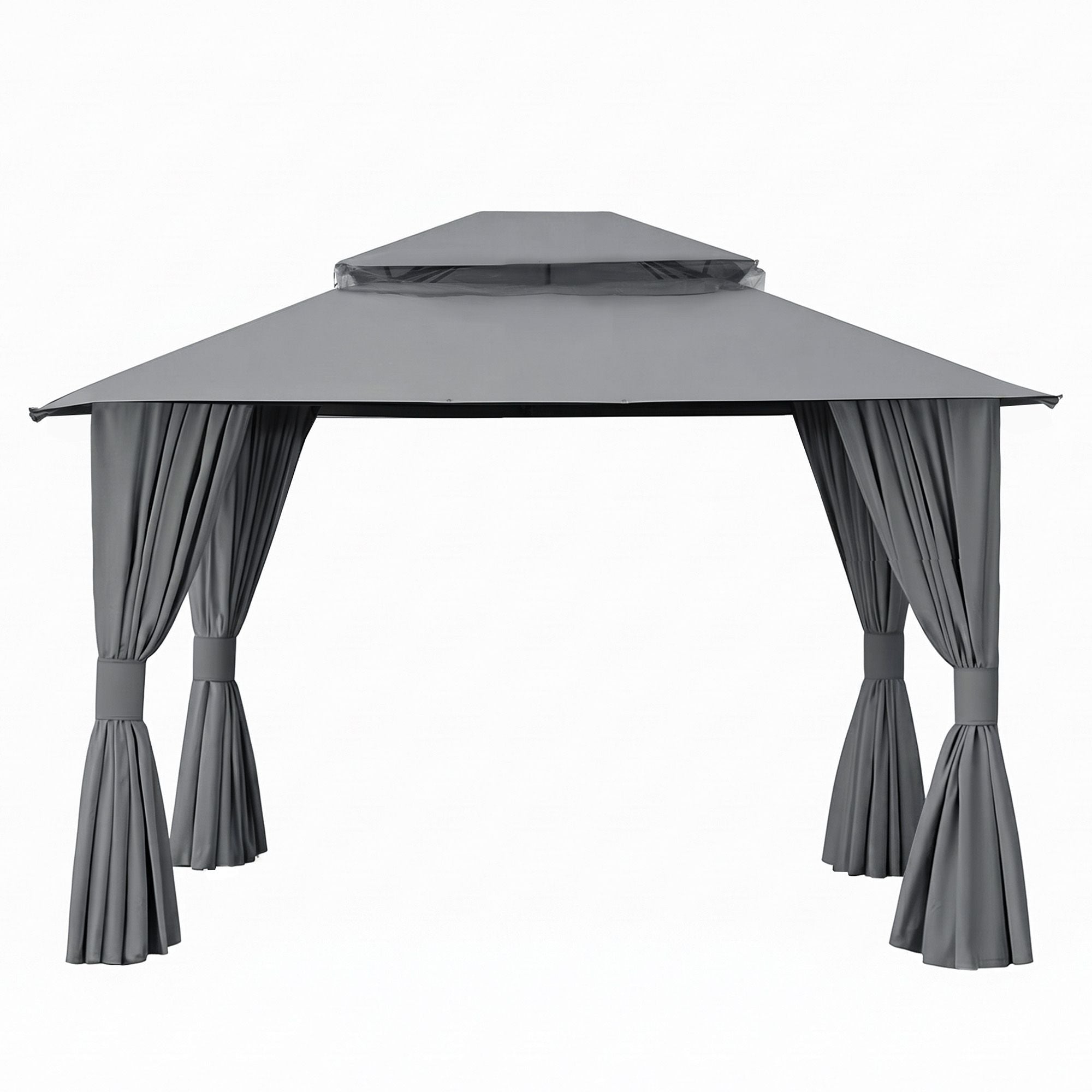 Gazebo 3x3m Canopy Outdoor Steel Frame Patio Tent Curtains Marquee Grey
