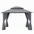 Gazebo 3×3m Outdoor – Steel Frame Canopy with Curtains & Mesh (Grey)