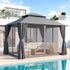 Gazebo 3×3m Outdoor – Steel Frame Canopy with Curtains & Mesh (Grey)