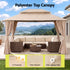 Instahut Gazebo 3x4m Canopy Outdoor Steel Frame Patio Tent Curtains Marquee Beige