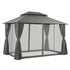Instahut 3x4m Gazebo with Curtains and Mosquito Mesh, Outdoor Patio Tent