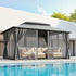 Instahut 3x4m Gazebo with Curtains and Mosquito Mesh, Outdoor Patio Tent