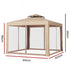 Instahut Gazebo Marquee 3m Outdoor Event Tent Camping Party Mesh Wall Canopy Brown