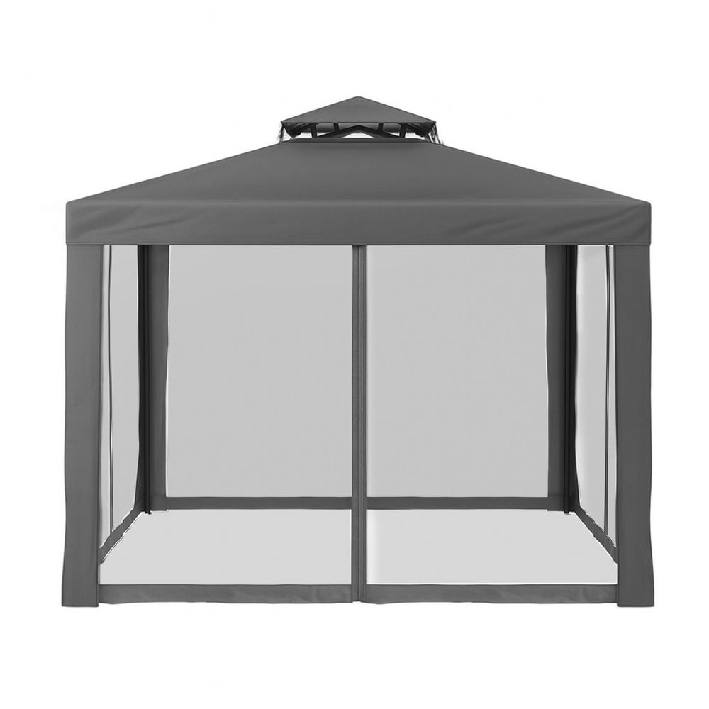 Gazebo Marquee 3m Outdoor Event Tent Camping Party Mesh Wall Canopy Grey