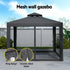 Gazebo Marquee 3m Outdoor Event Tent Camping Party Mesh Wall Canopy Grey