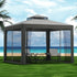 Gazebo Marquee 3m Outdoor Event Tent Camping Party Mesh Wall Canopy Grey