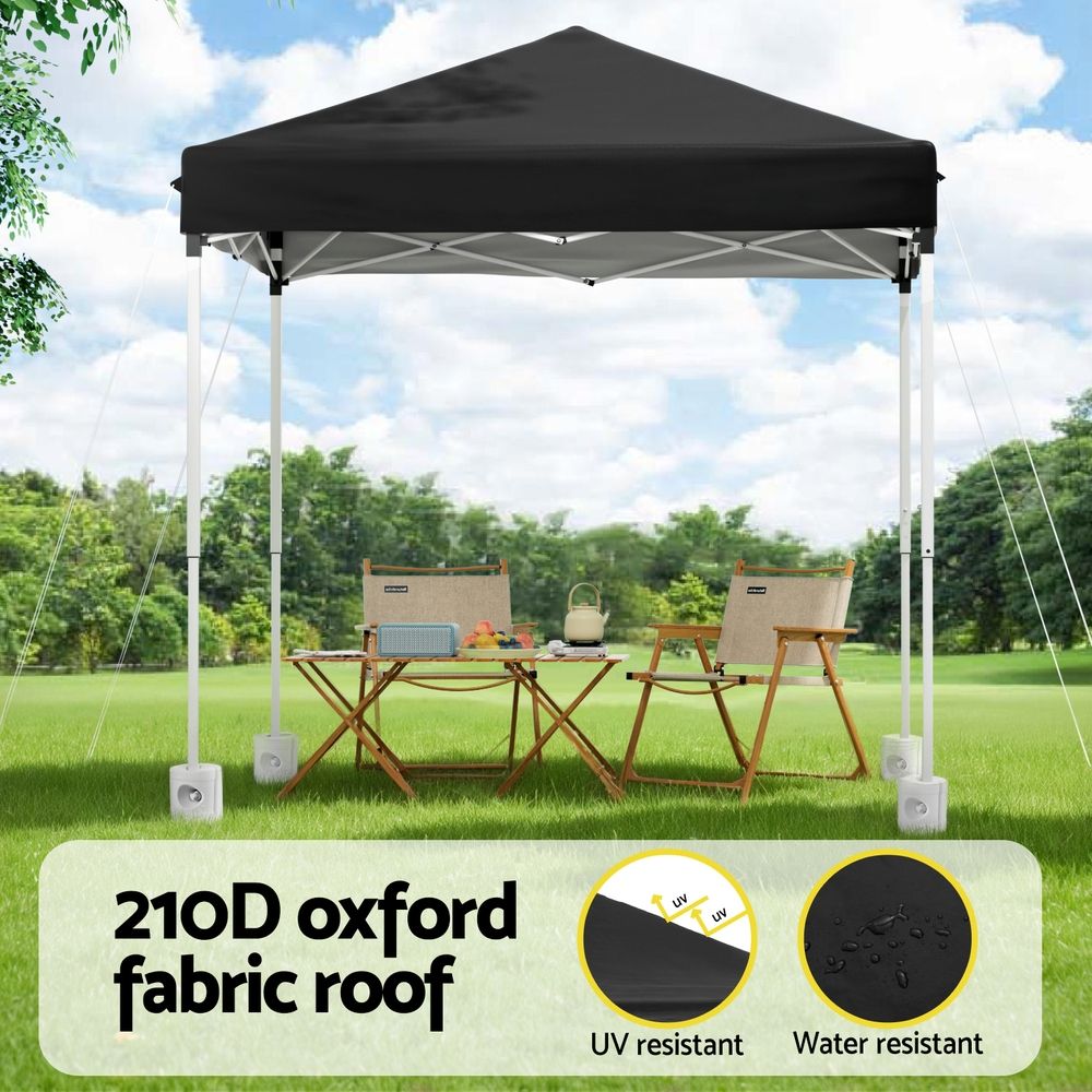 Gazebo 2x2m Outdoor Patio Garden Marquee Shade w/ Base Pods Black