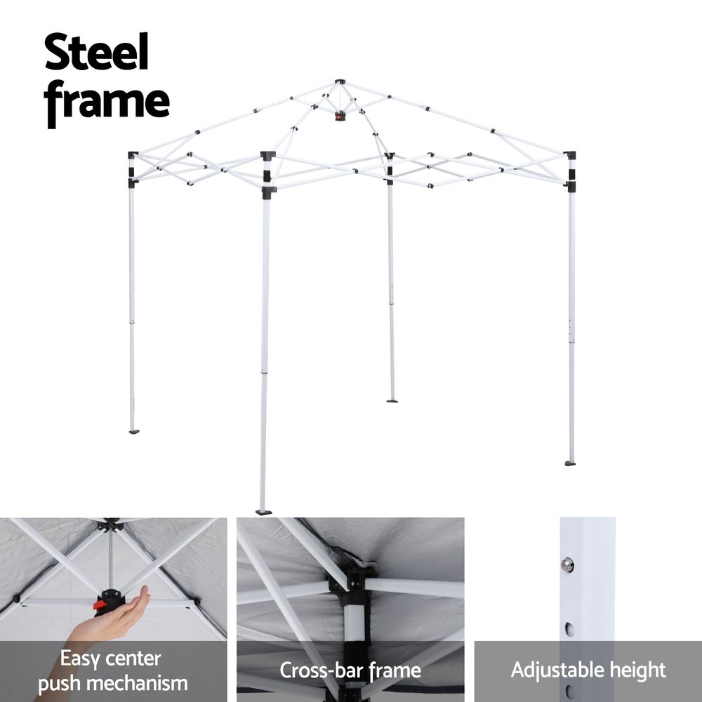 Gazebo 2x2m Outdoor Patio Garden Marquee Shade w/ Base Pods Black