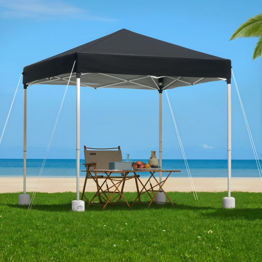 Gazebo 2x2m Outdoor Patio Garden Marquee Shade w/ Base Pods Black