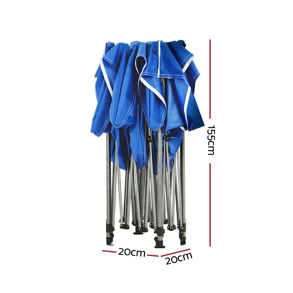 3×3m Pop Up Gazebo Blue – Outdoor Marquee with 4 Base Pods