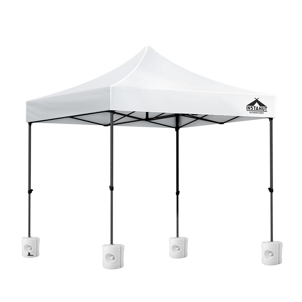3x3m Pop Up Gazebo Heavy Duty 500D Steel Frame with Base Weights White