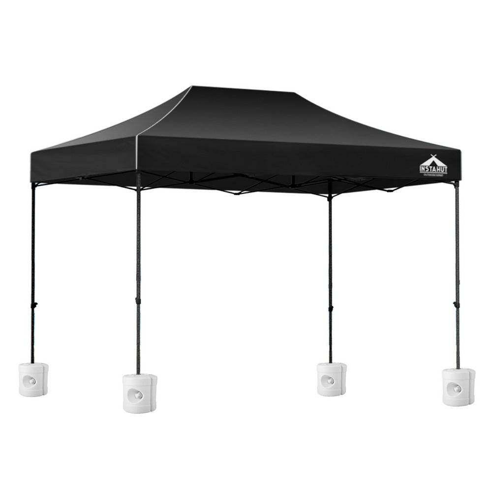 3x4.5m Black Pop Up Gazebo Outdoor 500D Canopy with 4 Base Pods 36-64kg
