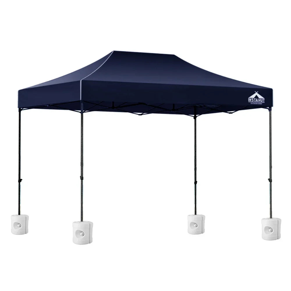 Gazebo Pop Up 3x4.5m w/Base Podx4 Marquee Folding Outdoor Wedding Camping Tent Shade Canopy Navy
