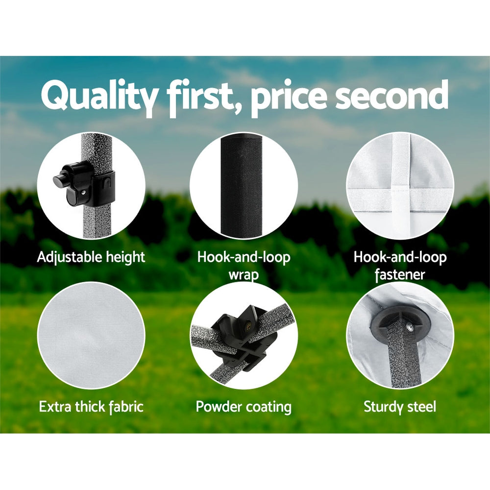 3x6m Heavy Duty Gazebo Canopy Tent with Base Weights 500D Oxford