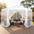 Hexagonal Outdoor Gazebo – Mesh Walls, UV/Water‑Resistant, Steel Frame