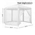 Hexagonal Outdoor Gazebo – Mesh Walls, UV/Water‑Resistant, Steel Frame