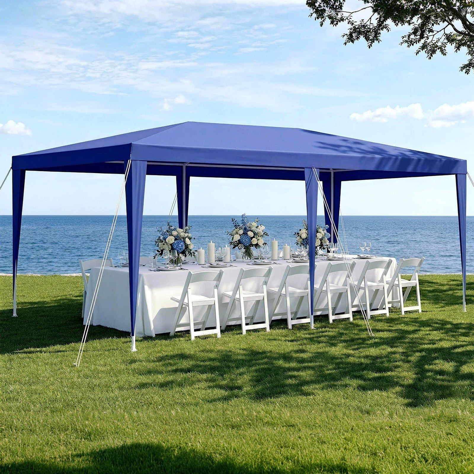Gazebo 3x6m Wedding Party Marquee Tent Outdoor Event Camping Canopy Shade Blue