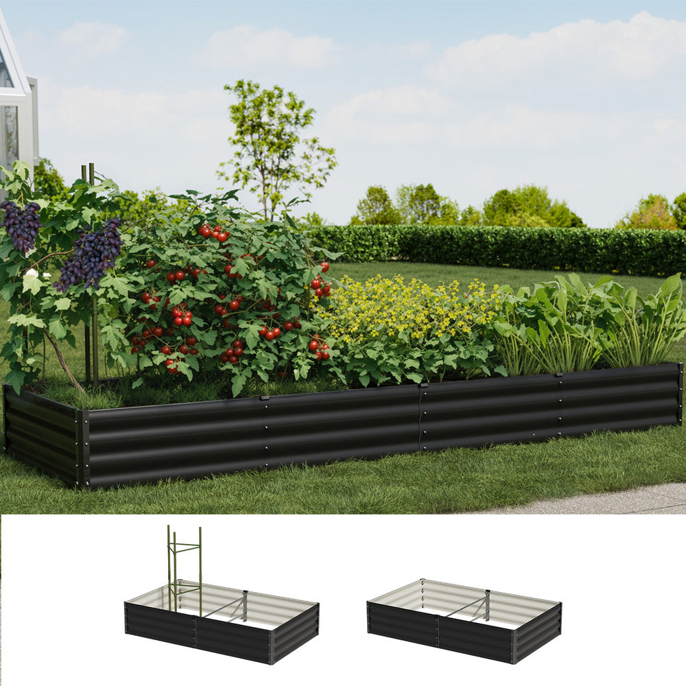 Livsip Garden Bed 290x90x30cm Planter Stand Box Galvanise