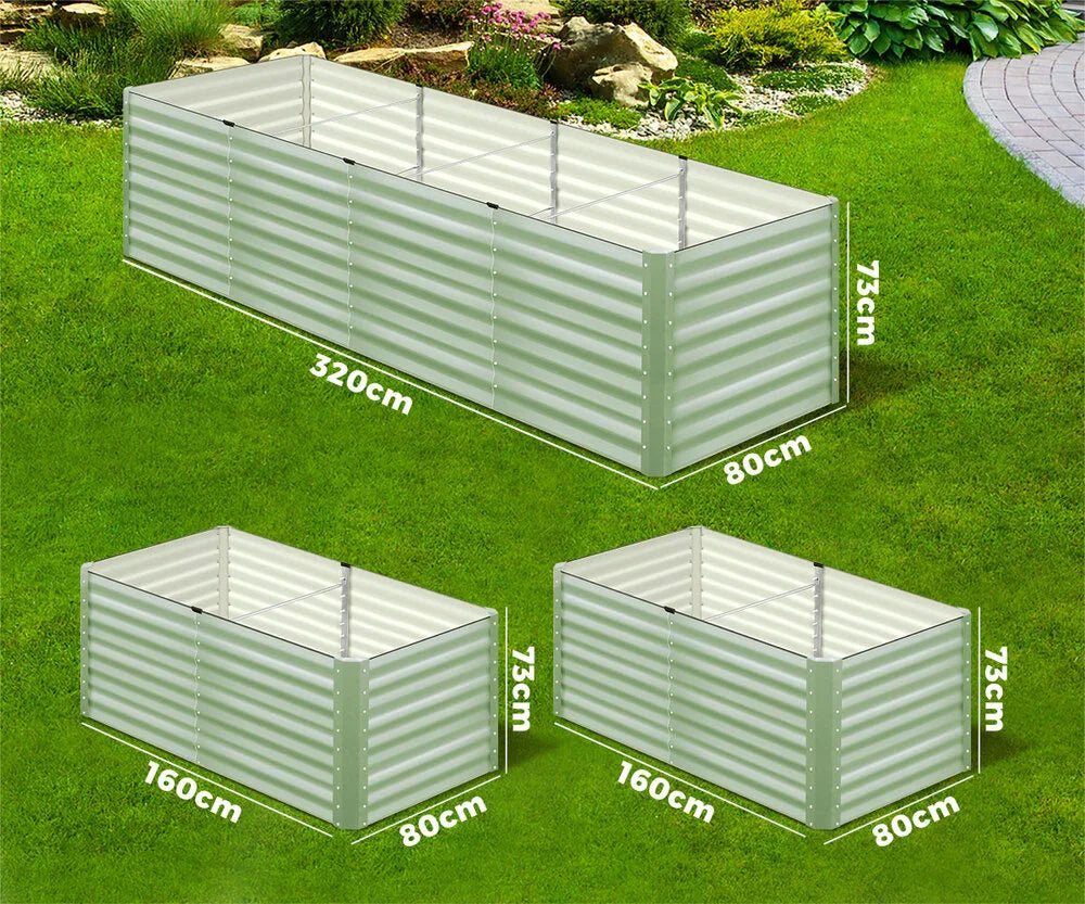 Garden Bed 320x80x73CM Raised Container Planter Box Green