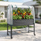 Green Fingers Mobile Raised Garden Bed with Greenhouse Cover Storage Shelf for Tomato Vegetables Herb Charcoal