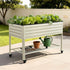Mobile Raised Garden Bed With Wheels Storage Shelf 81cm Height for Vegetables Herb White