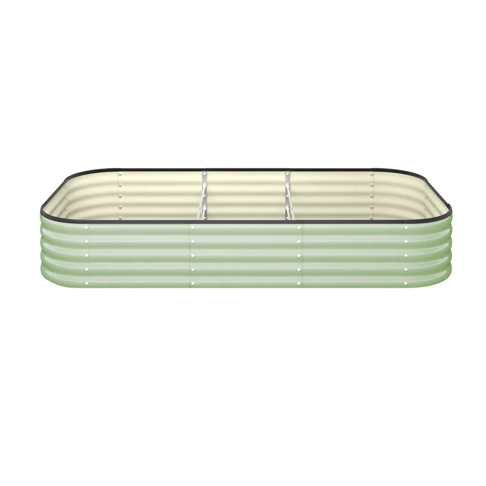 9‑in‑1 Modular Galvanised Steel Garden Bed – Aluminium Green 40cm High