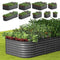 9-IN-1 Raised Garden Bed Oval Galvanised Steel 56CM H