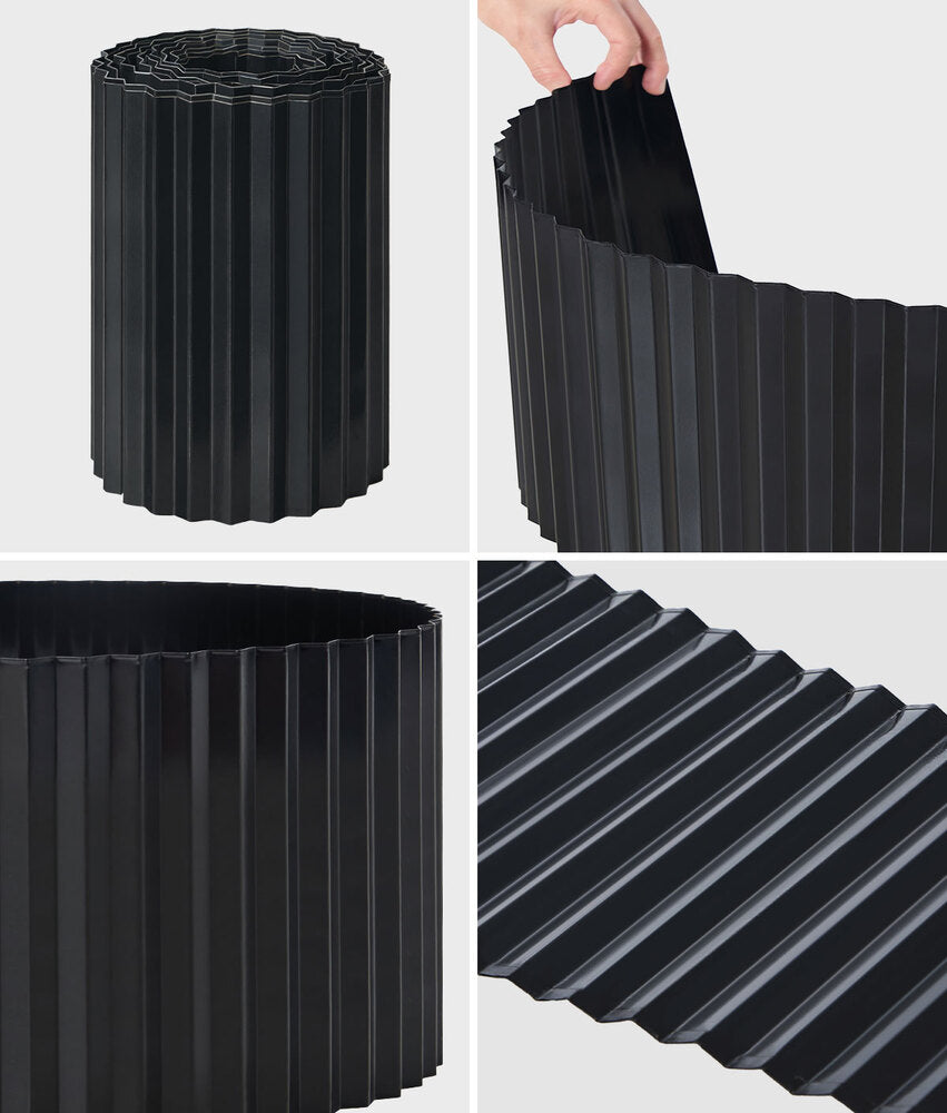 Livsip Garden Edging 10mx30cm Lawn Edge Border Fence Steel Black