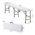Gardeon 180cm Folding Garden Bench Portable Trestle Seat HDPE Fold In Half White