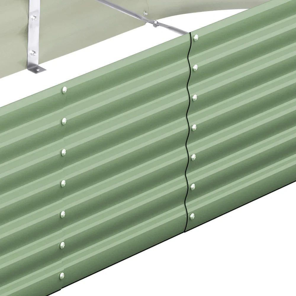 4x Garden Bed 160x80x42cm Planter Box Raised Container Galvanised Green