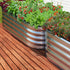 Livsip Outdoor Garden Bed Oval Galvanised Steel 160x80x42cm Silver