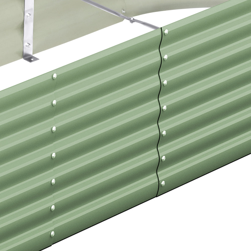4x Garden Bed 240x80x42cm Planter Box Raised Container Galvanised Green