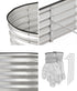 Livsip Outdoor Garden Bed Oval Galvanised Steel 240x80x42cm Silver