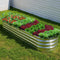 Livsip Garden Bed Oval Galvanised Steel Container 320x80x42cm Silver