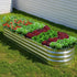 Livsip Garden Bed Oval Galvanised Steel Container 320x80x42cm Silver