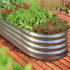 Livsip Garden Bed Oval Galvanised Steel Container 320x80x42cm Silver
